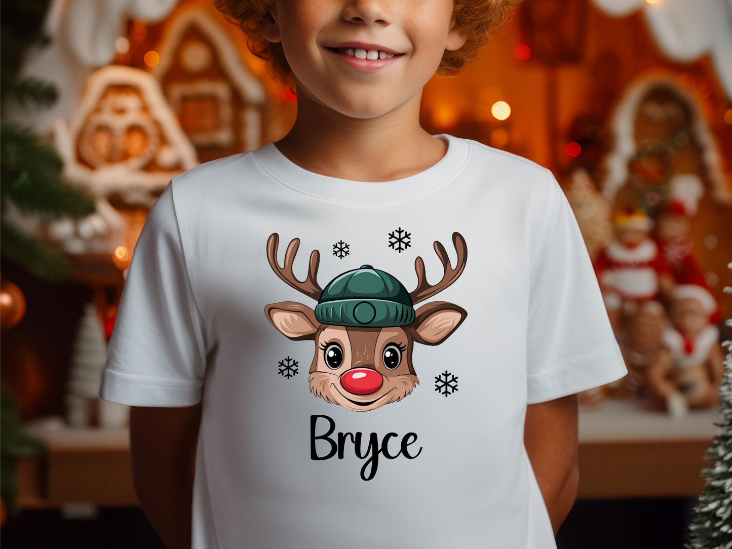 Kids Personalized Reindeer T-Shirt