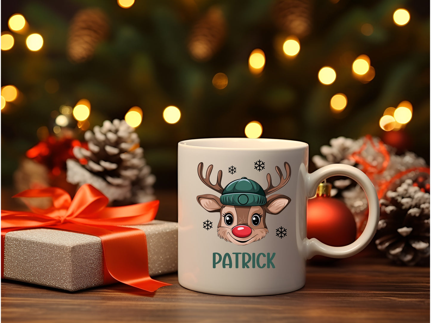 Kids Personalized Reindeer Mug