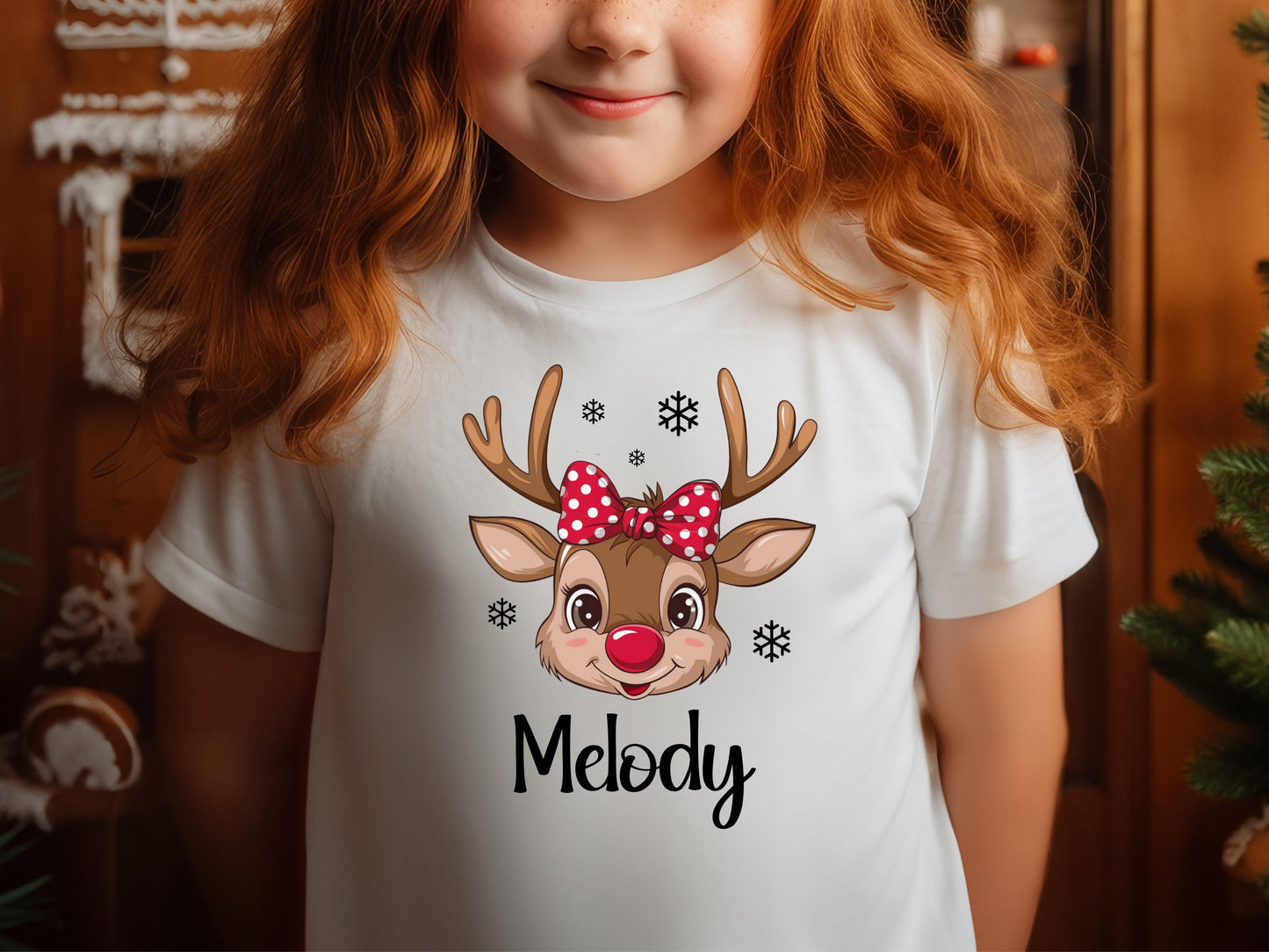 Kids Personalized Reindeer T-Shirt