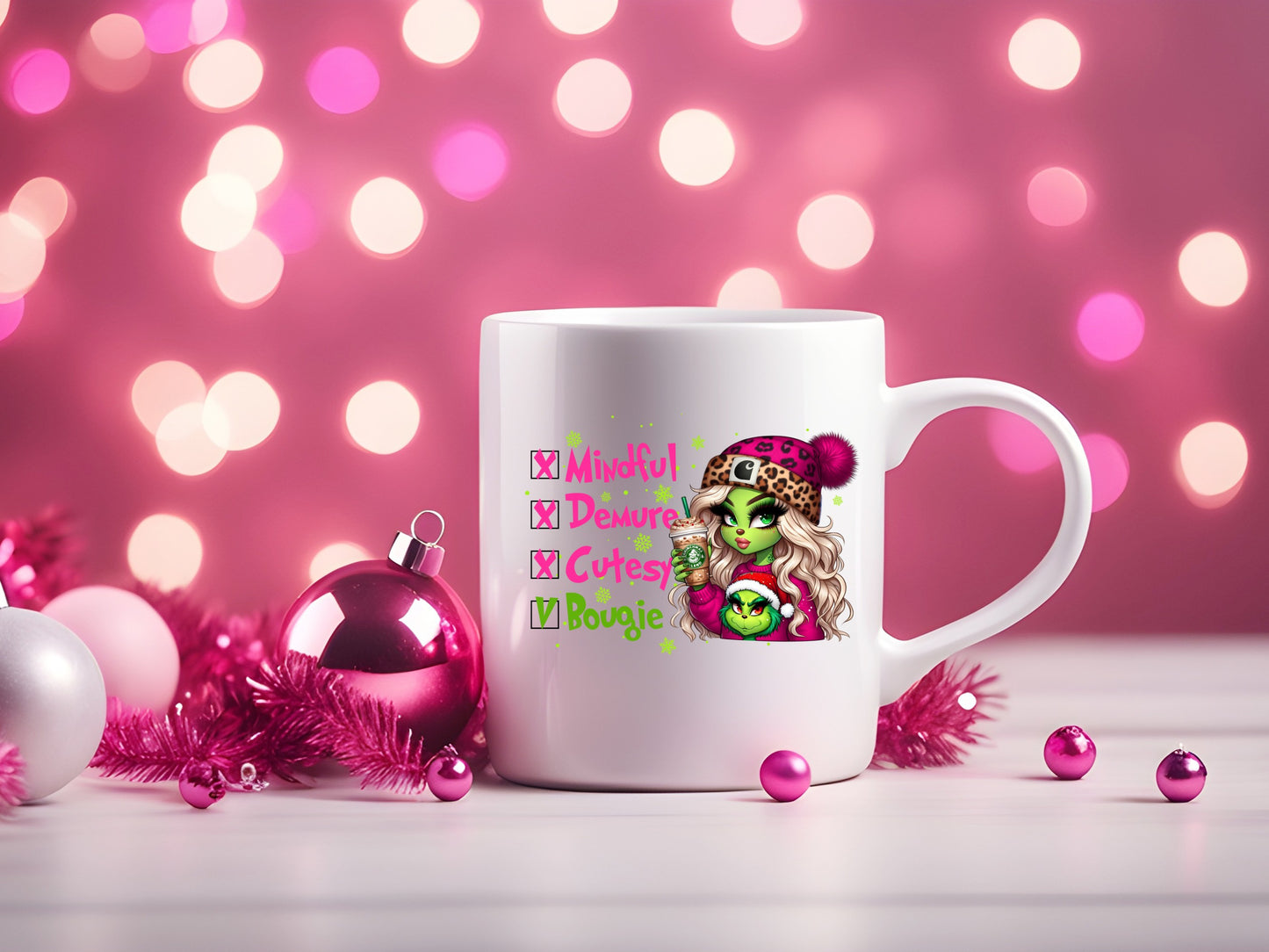 Mindful, Demure, Cutesy, Bougie Mug