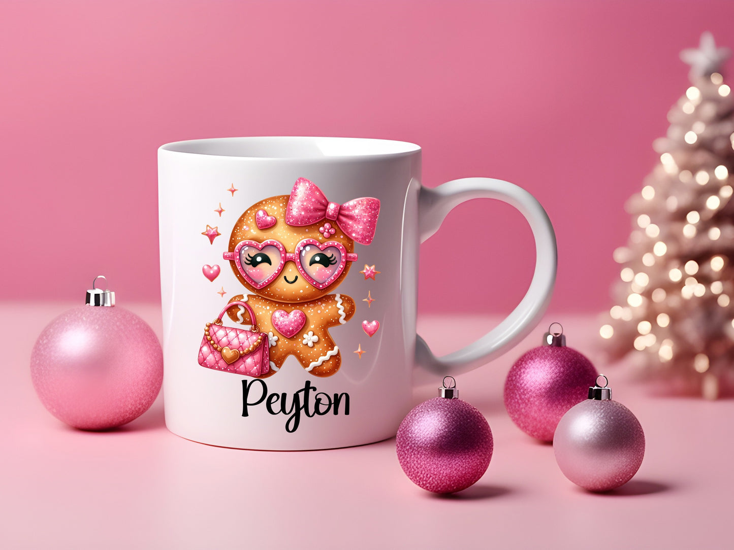 Personalized Coquette Gingerbread Girl Mug